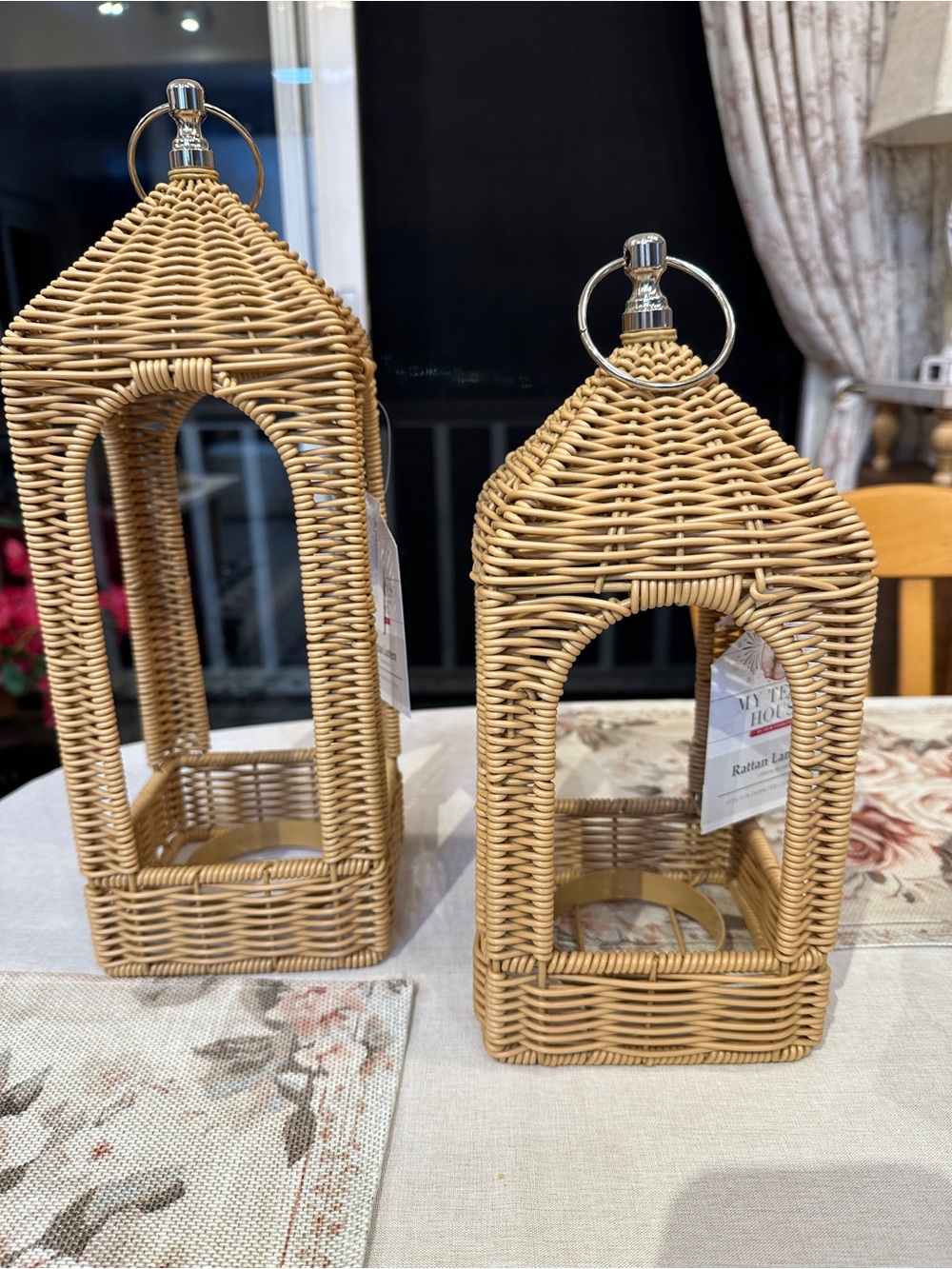 My Texas House Woven pair of Lanterns - Home Accent